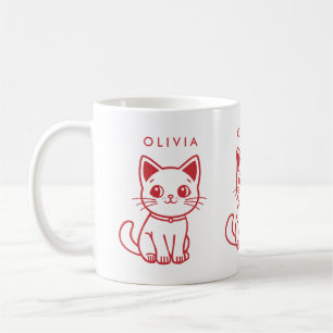 Kleine Katze (ALLE FARBEN ÄNDERN) und Name Kaffeetasse