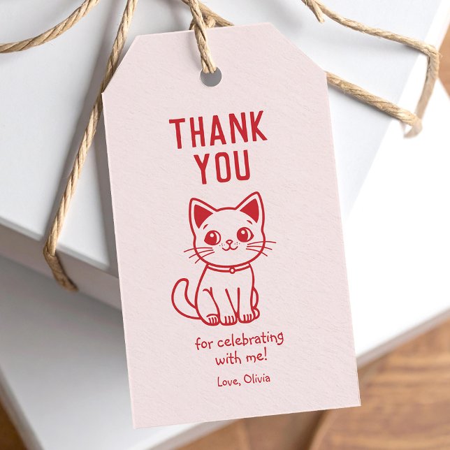 Kleine Katze danke (ÄNDERN ALLE FARBEN) Geschenkanhänger (Von Creator hochgeladen)