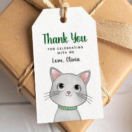 Kleine Katze, danke fürs Kommen Geschenk-Anhänger Geschenkanhänger