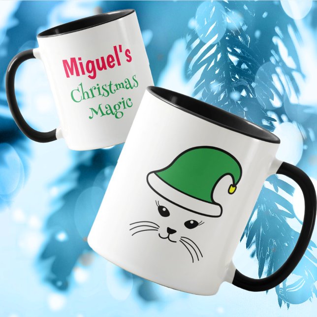 Kleine Katze Santa Elf Tasse (Von Creator hochgeladen)