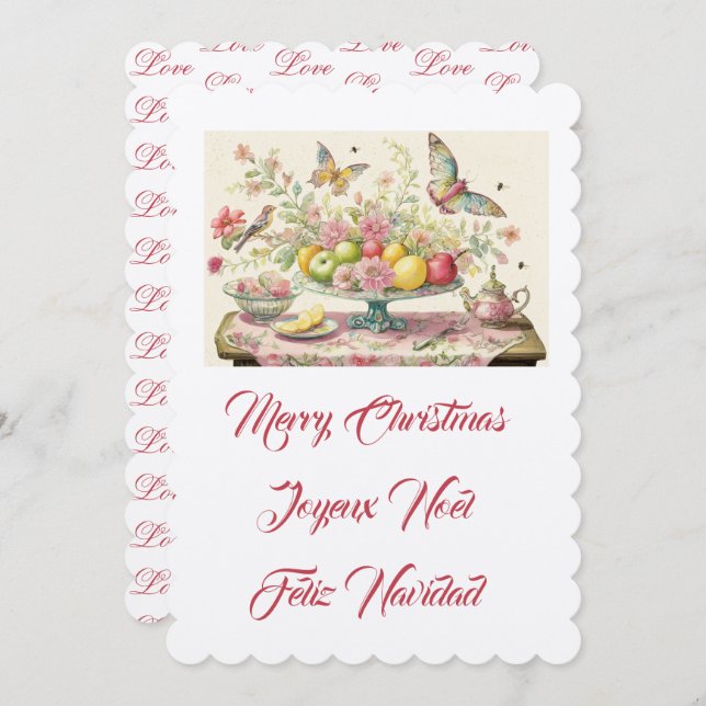 Kleine Katzen, frohe Weihnachten Einladung (Vorne/Hinten)