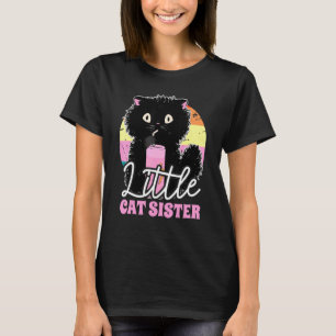 Kleine Katzenschwester mit einer Katze T-Shirt