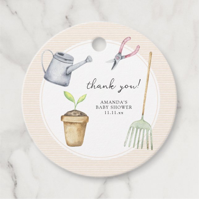 Kleine Keimbrauendusche danke Geschenkanhänger (Vorderseite)