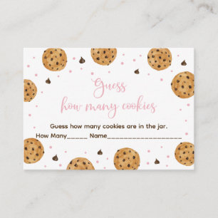 Kleine Kekse Pink Girl schätzt wie viele Spiele Begleitkarte