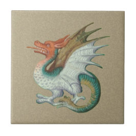 Kleine Keramik-Tile mit Red-Faced Dragon Fliese