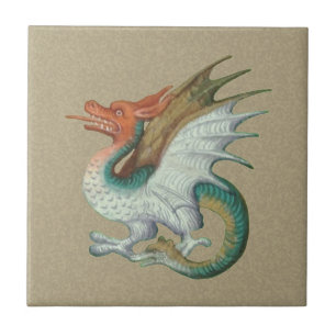Kleine Keramik-Tile mit Red-Faced Dragon Fliese