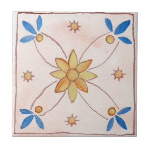 Kleine keramische Fliese sizilianischer Art “Pink”