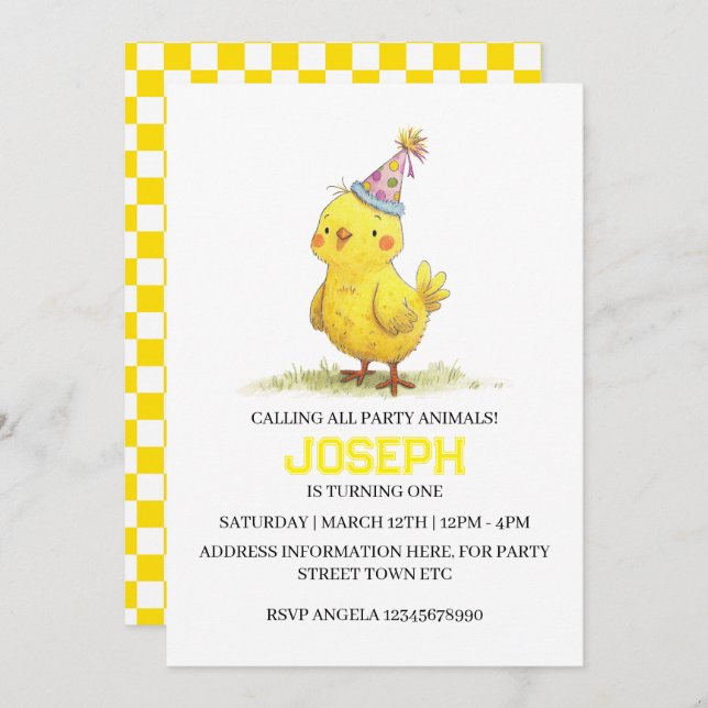 Kleine Kicherfarm Geburtstagshähnchen (Vorne/Hinten)