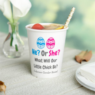 Kleine Kick Gender Reveal Pappbecher