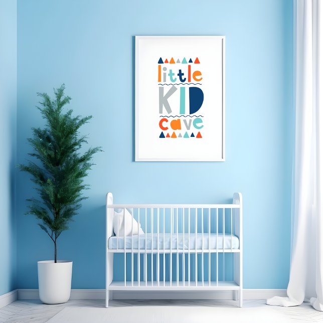Kleine Kid Cave farbenfrohe Typografie Kinder Poster (Von Creator hochgeladen)