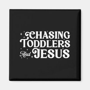 Kleine Kinder und Jesus jagen christliche Mutter l Magnet