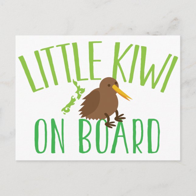 Kleine Kiwi an Bord (Niedliche neuseeländische Mut Postkarte (Vorderseite)