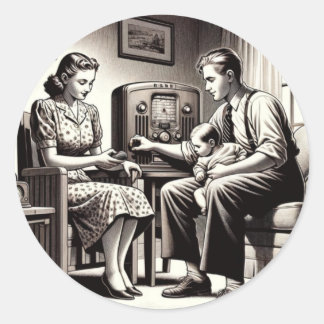 Kleine Klänge: Überall senden. Runder Aufkleber