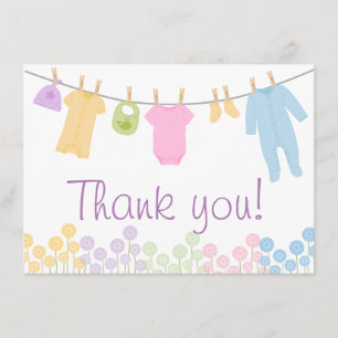 Kleine Kleidung Baby Dusche Danke Karten