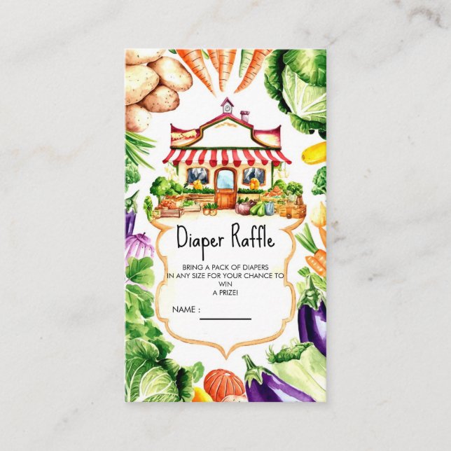 Kleine kleine Dusche auf dem Markt für Kleinbauern Begleitkarte (Vorderseite)