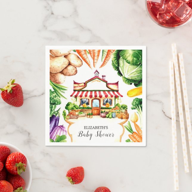 Kleine kleine Dusche auf dem Markt für Kleinbauern Serviette (Beispiel)