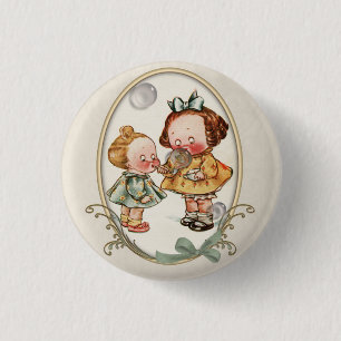 Kleine Kleinkind-Vintage Illustrations-Knöpfe Button