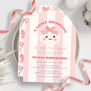 Kleine Klößchen Rosa Schleifen Streifen Mädchen Ba Einladung