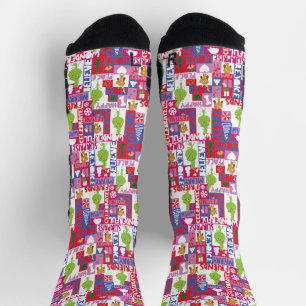 Kleine Kneipe Farbiges Weihnachtsmuster Socken