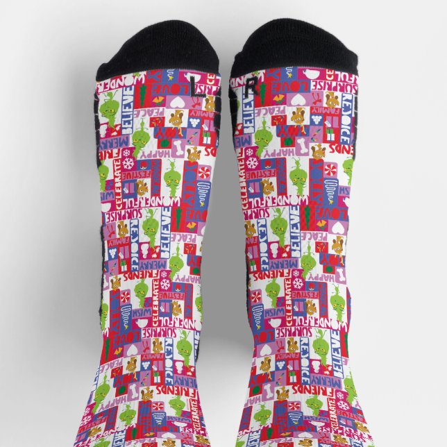 Kleine Kneipe | Farbiges Weihnachtsmuster Socken (Oben)