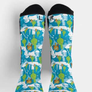 Kleine Kneipe Merry Grinchmas Aquamarines Muster Socken