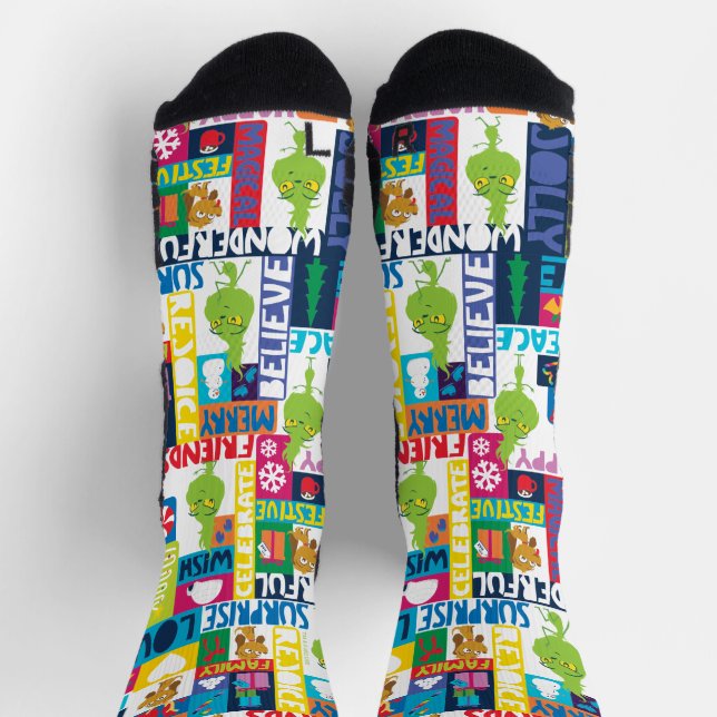 Kleine Kneipen und Freunde | Farbenfrohe Weihnacht Socken (Oben)