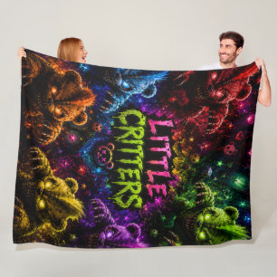 Kleine Kreaturen, Retro-Monster großes Wurfblanket Fleecedecke