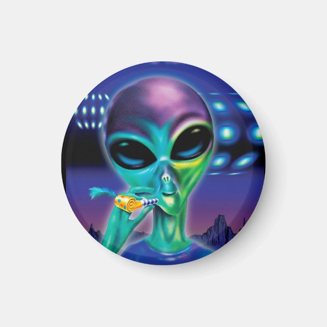 Kleine Kühlschrankmagnet Alien bringt mich zu dein Magnet (Vorne)