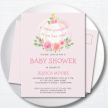 Kleine Kürbis auf ihrem Weg Pink Baby Dusche