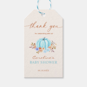 Kleine Kürbis-Baby-Party Blau Junge Geschenkanhänger