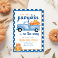 Kleine Kürbis-Baby-Party Blaues Lastwagen Herbst