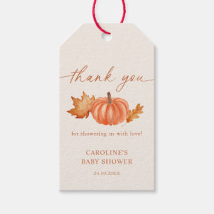Kleine Kürbis-Baby-Party Herbst Danke Geschenkanhänger