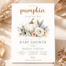 Kleine Kürbis-Baby-Party Herbst-Einladung