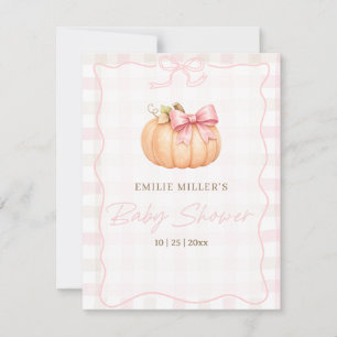 Kleine Kürbis-Baby-Party Herbst Rosa Kürbis-Schlei RSVP Karte