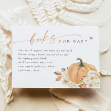 Kleine Kürbis-Baby-Shower-Bücher für Baby-Karte