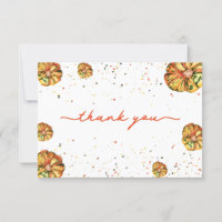 Kleine Kürbis Babydusche danke Karte