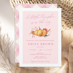 Kleine Kürbis-Blumenmädchen-Baby-Shower-Einladung Einladung