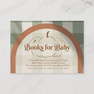 Kleine Kürbis-Bücher für Baby-Anfragekarte Begleitkarte