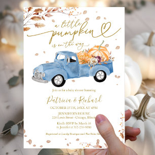 Kleine Kürbis-Budget-Baby-Shower-Einladungen Flyer
