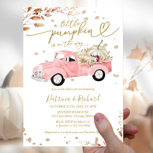 Kleine Kürbis-Budget-Mädchen-Baby-Shower-Einladung Flyer