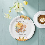 Kleine Kürbis-Dinosaurier-Herbstdusche Pappteller<br><div class="desc">Kleiner Kürbis Dinosaurier fallen Baby Dusche personalisierte mit Monogramm Papier Teller Vorlage personalisierte Tischdekoration . Neutrales Geschlecht geeignet für Jungen und Mädchen Herbst Thema Babydusche Teller</div>