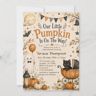 Kleine Kürbis-Halloween-Baby-Party  Einladung
