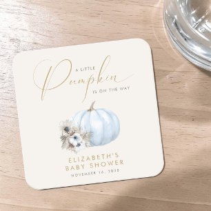 Kleine Kürbis Herbst Baby Jungen Shower Rechteckiger Pappuntersetzer
