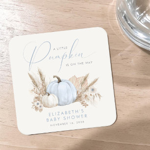 Kleine Kürbis Herbst Baby Jungen Shower Rechteckiger Pappuntersetzer