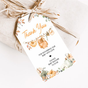 Kleine Kürbis-Herbst-Baby-Party-Geschenkanhänger Geschenkanhänger