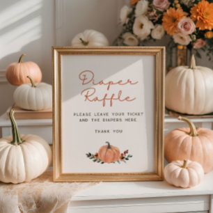 Kleine Kürbis-Herbst-Baby-Party-Windel-Raffel Poster