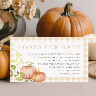 Kleine Kürbis-Herbst-Baby-Shower-Buch-Anfrage Begleitkarte