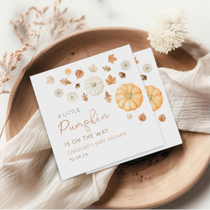 Kleine Kürbis Herbst Baby Shower Servietten