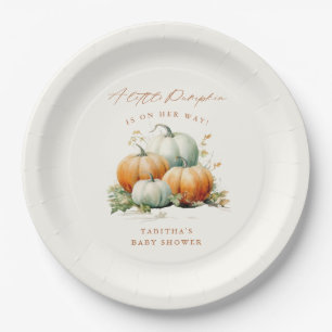 Kleine Kürbis Herbst Neutrale Babyparty Pappteller