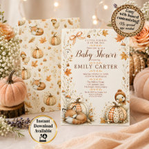 Kleine Kürbis Herbst Wald Baby Shower
